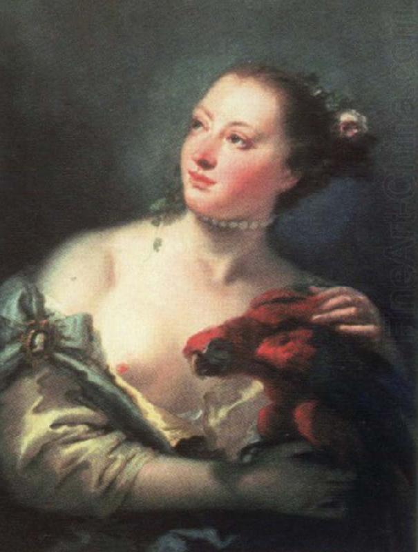 Giovanni Battista Tiepolo young woman with macaw china oil painting image